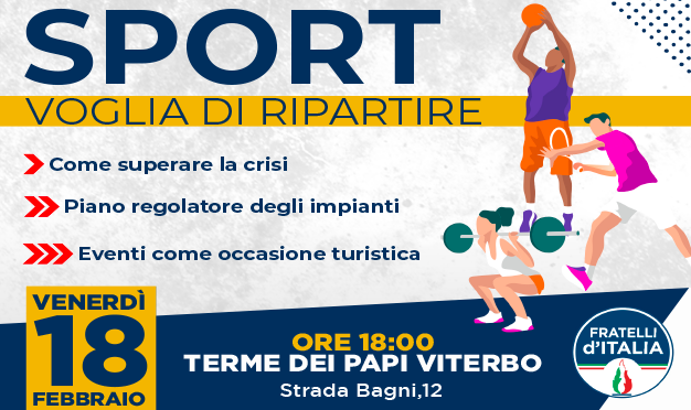  “SPORT – Voglia di ripartire”, un incontro alle Terme dei Papi